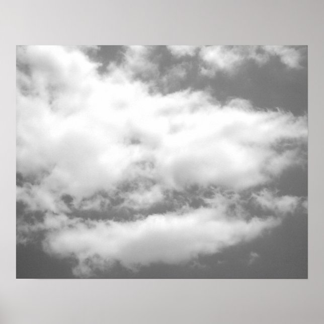 Wolken in Sky Schwarz-weiß Poster (Vorne)