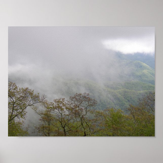 Wolken inmitten der blauen Ridge Mountains, NC Poster (Vorne)