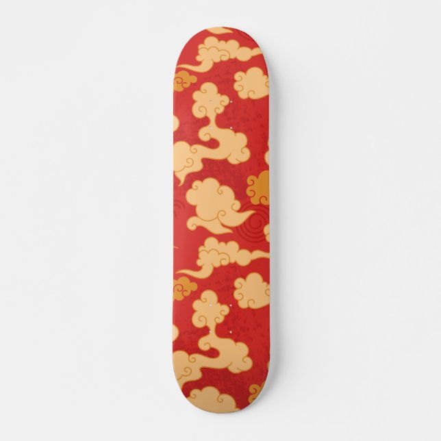 Wolken japanischen Stils Skateboard (Vorne)