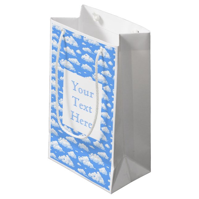 Wolken Kleine Geschenktüte (Vorderseite Schrägansicht)