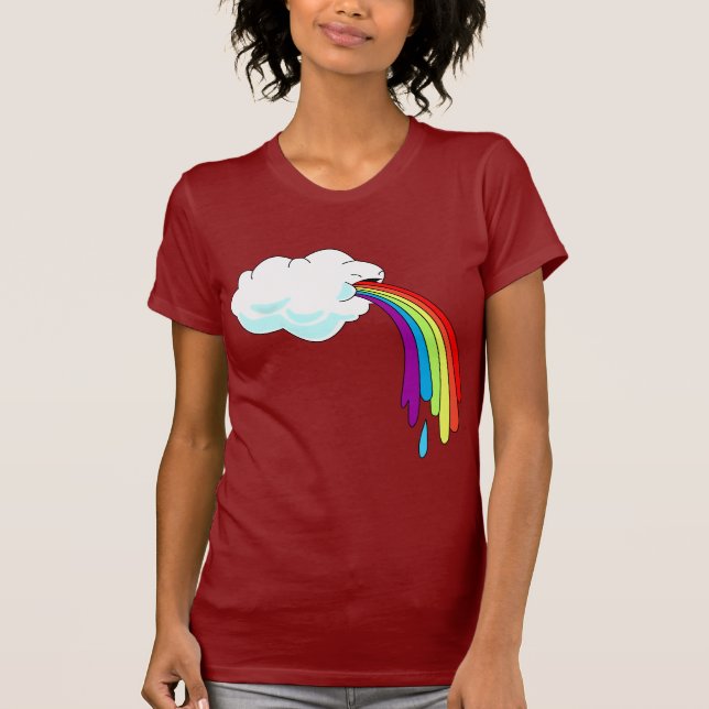 Wolken-kotzende Regenbogen T-Shirt (Vorderseite)