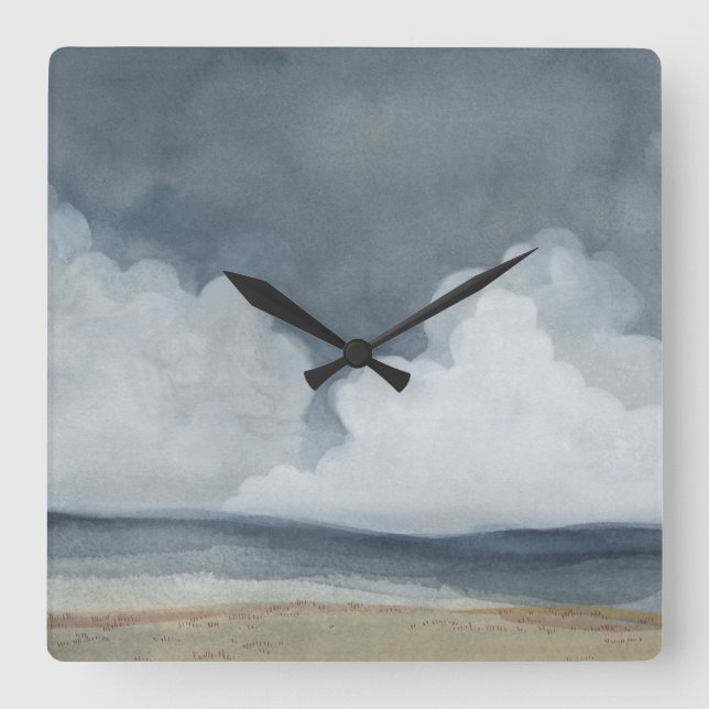 Wolken-Landschaft Quadratische Wanduhr (Vorderseite)