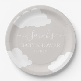 Wolken Minimalistische Babydusche Pappteller