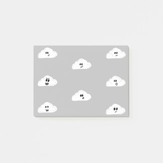 Wolken mit Gesichtsgrau (2) Post-it Klebezettel