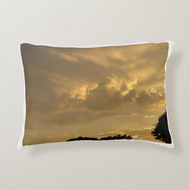 Wolken mit Vogel Dekokissen (Vorderseite)