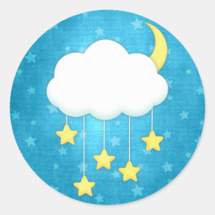 Wolken-Mobile Runder Aufkleber