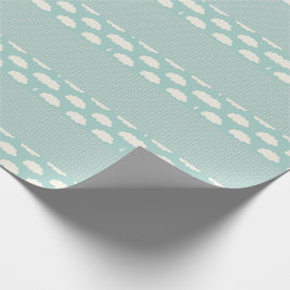 Wolken Polka Dots Grünstreifen Geschenkpapier