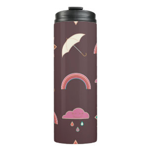 Wolken, Regen, Sonne, Regenschirm. Thermosbecher