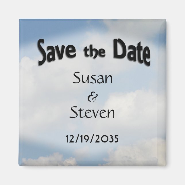 Wolken Save the Date Magnet (Vorne)