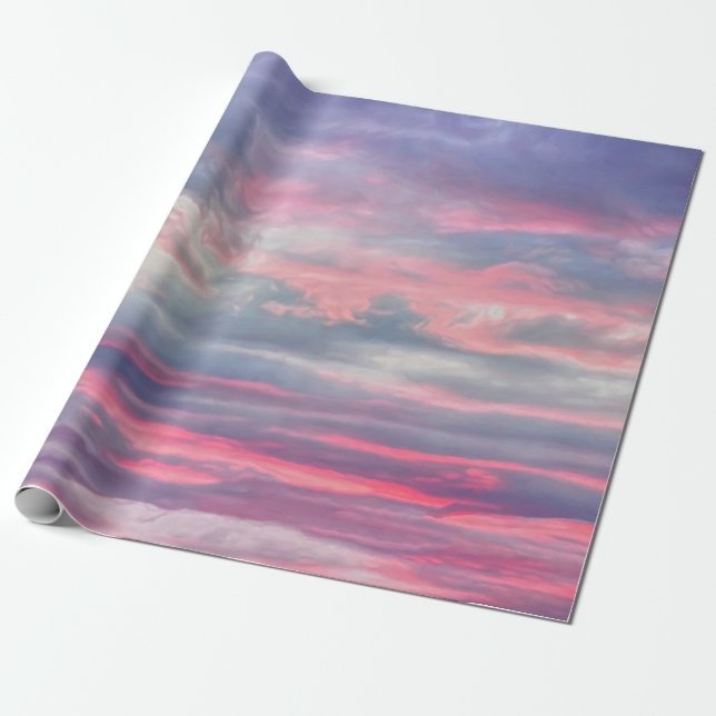 Wolken Schöne rosa blaue gestrichene Himmel Geschenkpapier (Ungerollt)