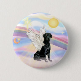 Wolken - Schwarzer Labrador Retriever Angel Button