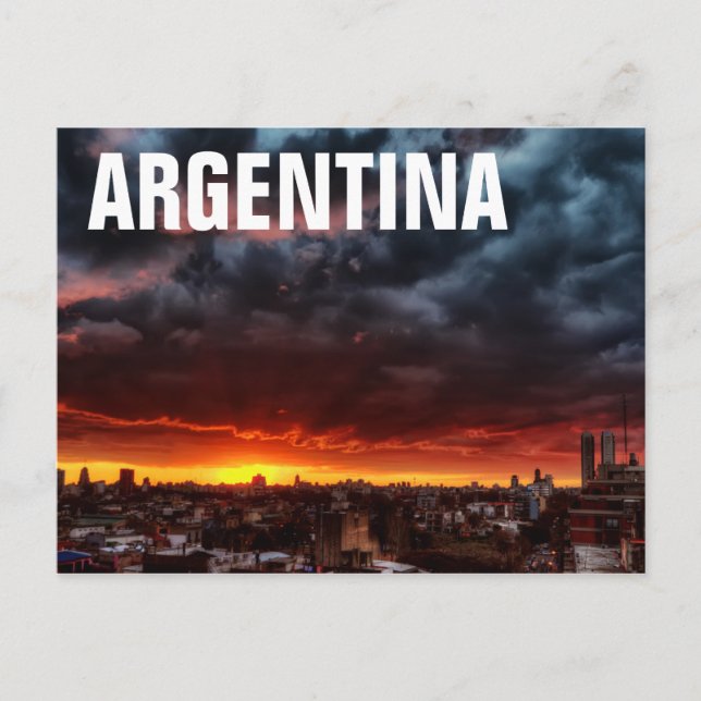 Wolken, Sonnenuntergang und Rot Postkarte (Vorderseite)