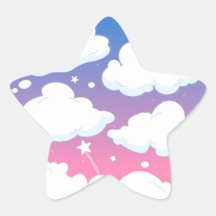 Wolken Stern-Aufkleber