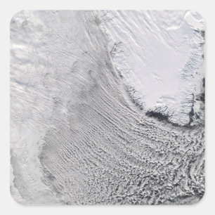 Wolken-Straßen im Labrador-Meer Quadratischer Aufkleber