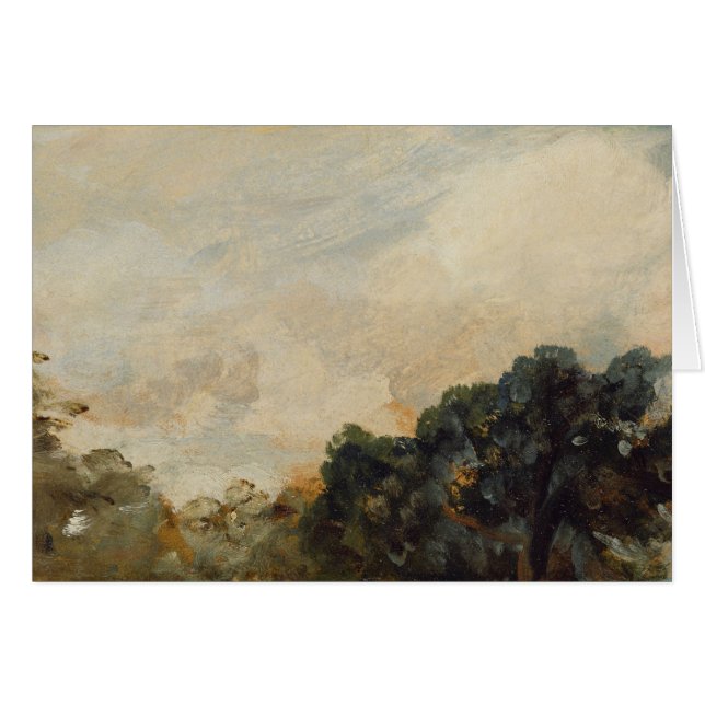 Wolken-Studie mit Bäumen, 1821 (Öl auf dem (Vorderseite (Horizontal))
