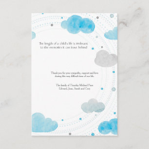 Wolken-Trauerfall danken Ihnen zu kardieren Dankeskarte