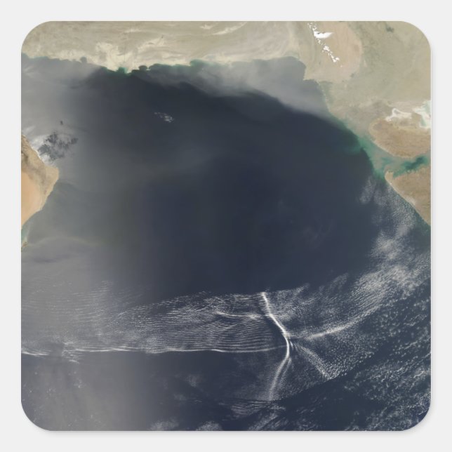 Wolken über dem Arabischen Meer Quadratischer Aufkleber (Vorderseite)