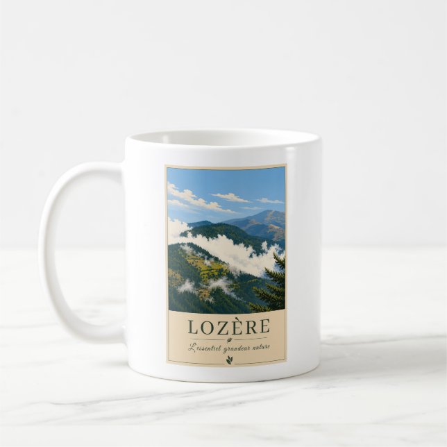 Wolken über dem Bergwald Kaffeetasse (Links)