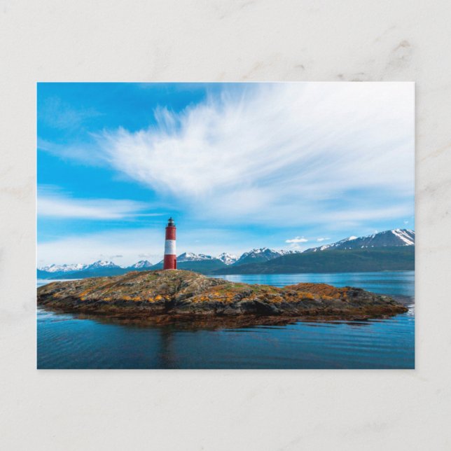 Wolken über dem Leuchtturm in der Nähe von Ushuaia Postkarte (Vorderseite)