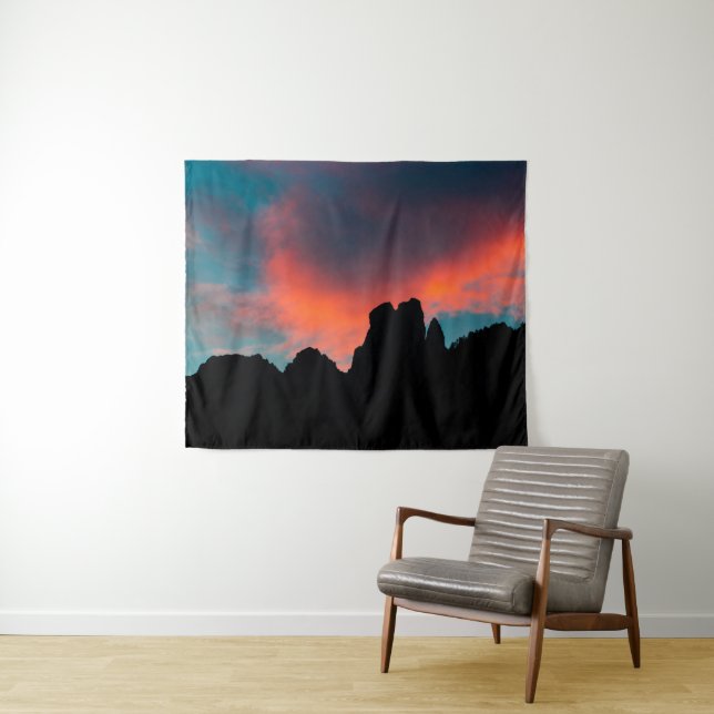 Wolken über den Bergen brennen Wandteppich (Beispiel (Horizontal))