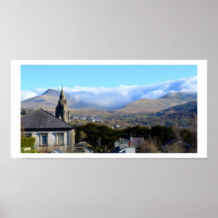 Wolken über den Snowdonen Poster