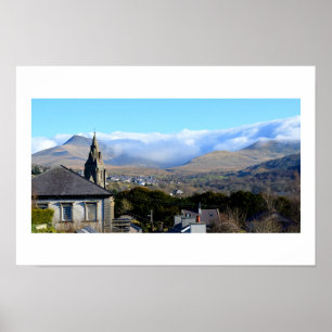 Wolken über den Snowdonen Poster