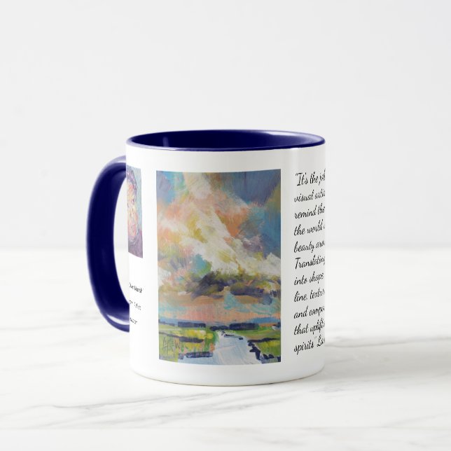 Wolken über Sumpf Gemälde / Künstler Larry Lerew Tasse (Vorderseite Links)