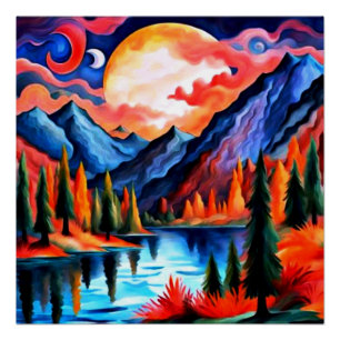 Wolken überqueren den Mond Poster