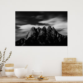 Wolken und Berge Poster
