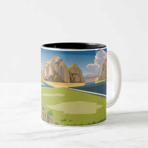 Wolken und blaue Himmelslandschaft Zweifarbige Tasse