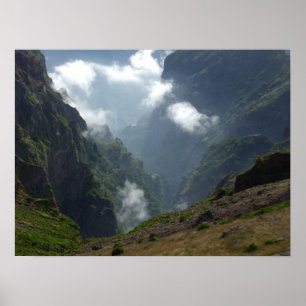 Wolken und Gebirgsposter Poster