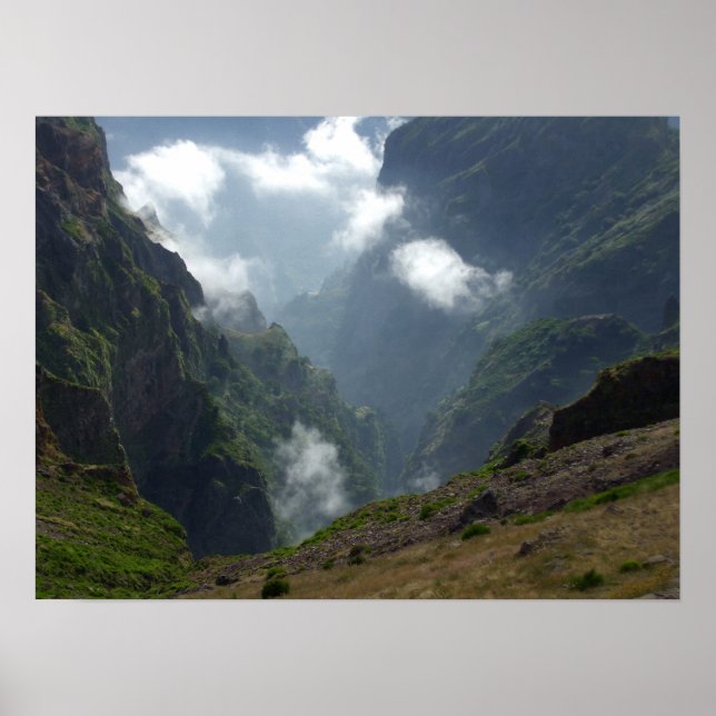 Wolken und Gebirgsposter Poster (Vorne)