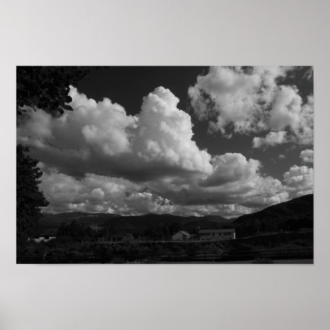 Wolken und Land Poster (Vorne)