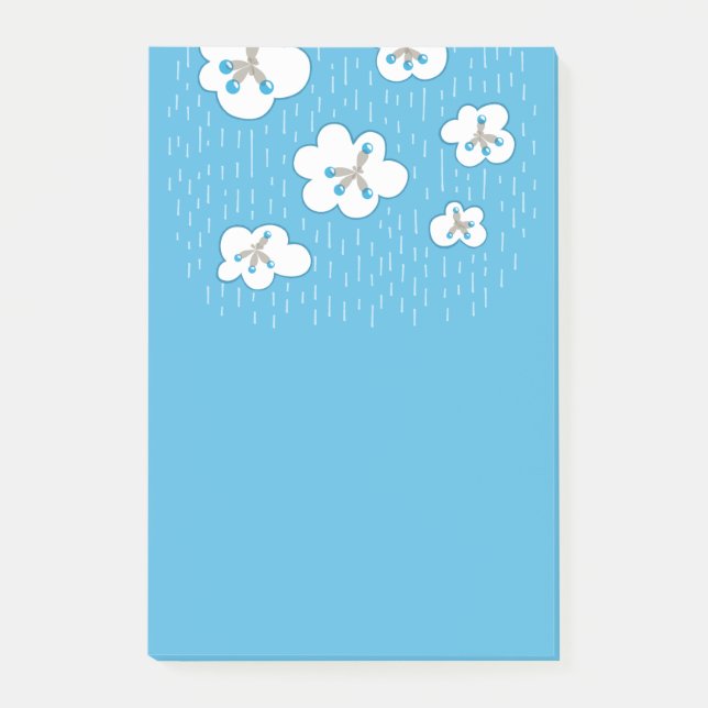 Wolken-und Methan-Molekül-blauer Post-it Klebezettel (Vorderseite)