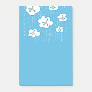 Wolken-und Methan-Molekül-blauer Post-it Klebezettel