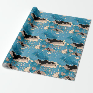 Wolken und Regen Geschenkpapier