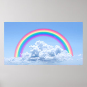 Wolken und Regenbogen Poster
