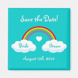 Wolken und Regenbogen - Save the Date Magnet