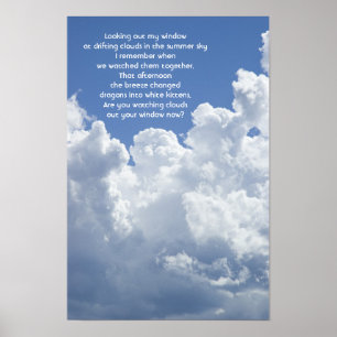 Wolken und Sommer-Himmel vermisst Sie Gedicht Poster