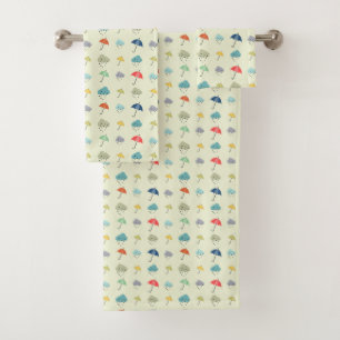 Wolken und Umbrellas Niedlich Moderne Muster Badhandtuch Set