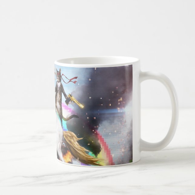 Wolken-Unicorn- und Katzenwolle Kaffeetasse (Rechts)