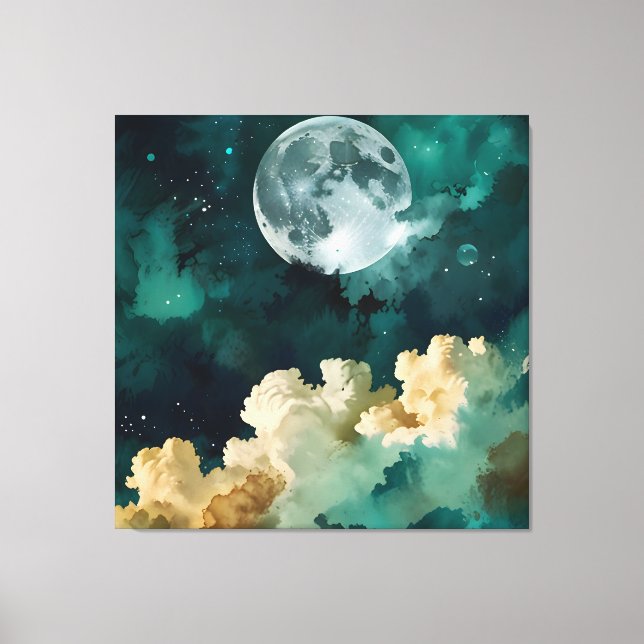 Wolken unter dem Mond Leinwanddruck (Vorderseite)