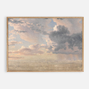 Wolken, Vintages Öl Poster