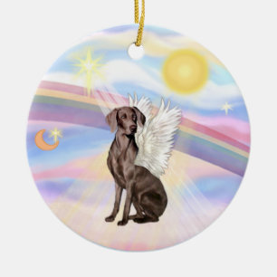 Wolken - Weimaraner Engel Keramikornament