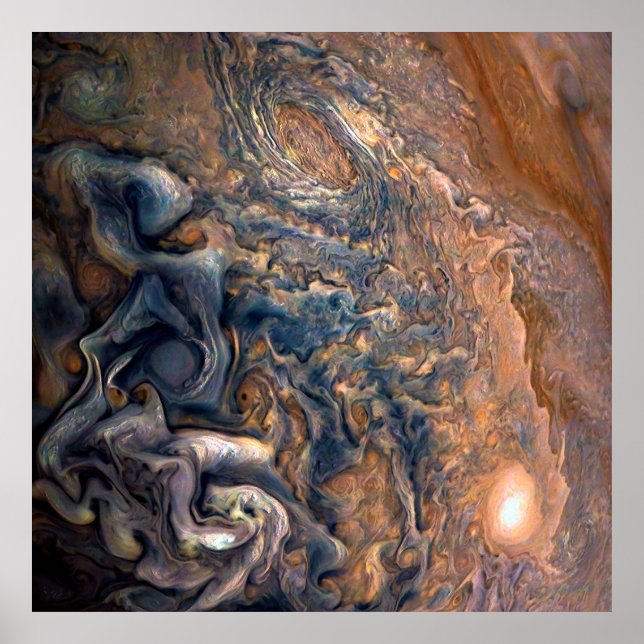 Wolken wirbeln des Planeten Jupiter Nah auf Poster (Vorne)