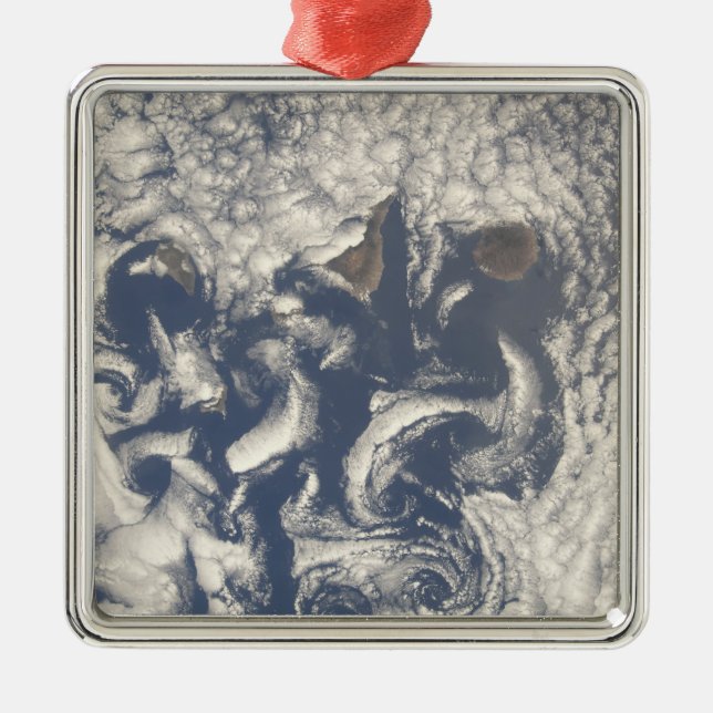 Wolkenbrüche im Gebiet der Kanarischen Insel Silbernes Ornament (Vorne)