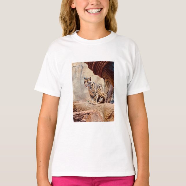 Wolkendecke Landschaftsbild exotische Tierwelt T-Shirt (Vorderseite)