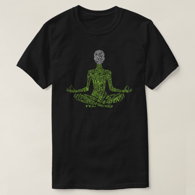 Wolkendiagramm Yin Yoga T-Shirt (Design vorne)