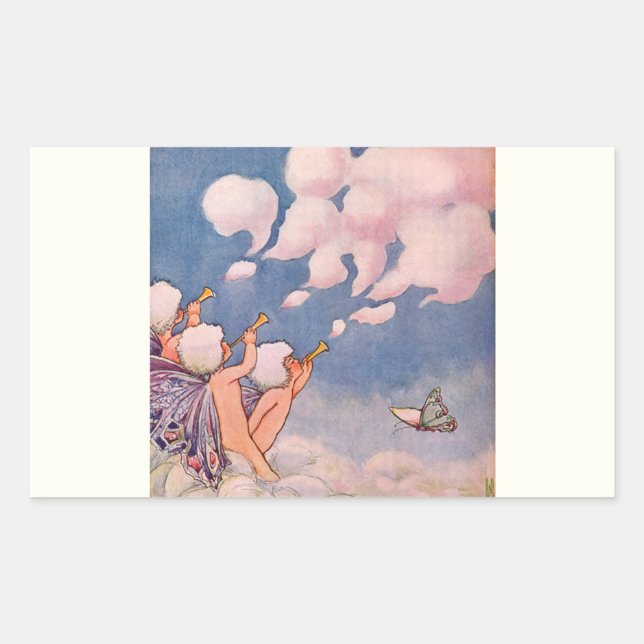 Wolkenfeen machen Wolken Rechteckiger Aufkleber (Vorderseite)