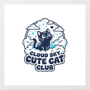 Wolkenhimmel Süße Katze Haustierliebhaber-Shirt Ku Fensteraufkleber